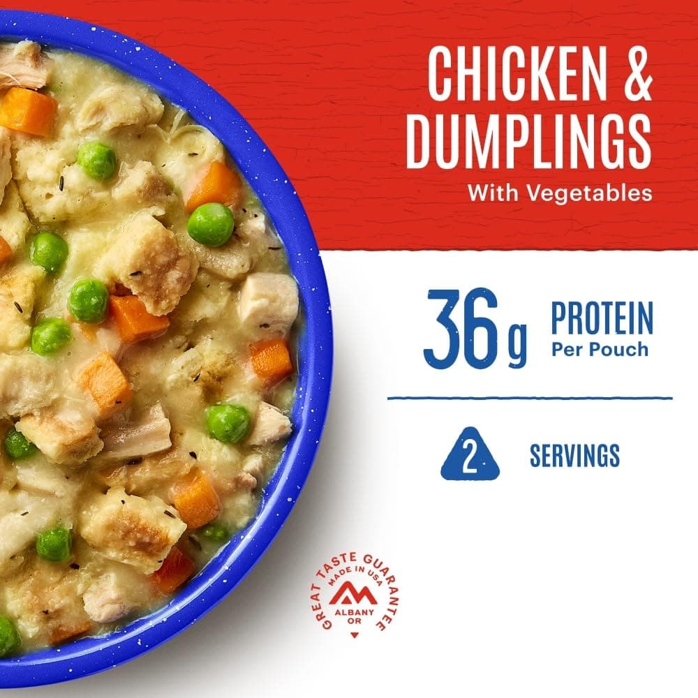 Mountain House Chicken & Dumplings | Survival, Backpacking & Camping Food | 2 Servings - Image 3