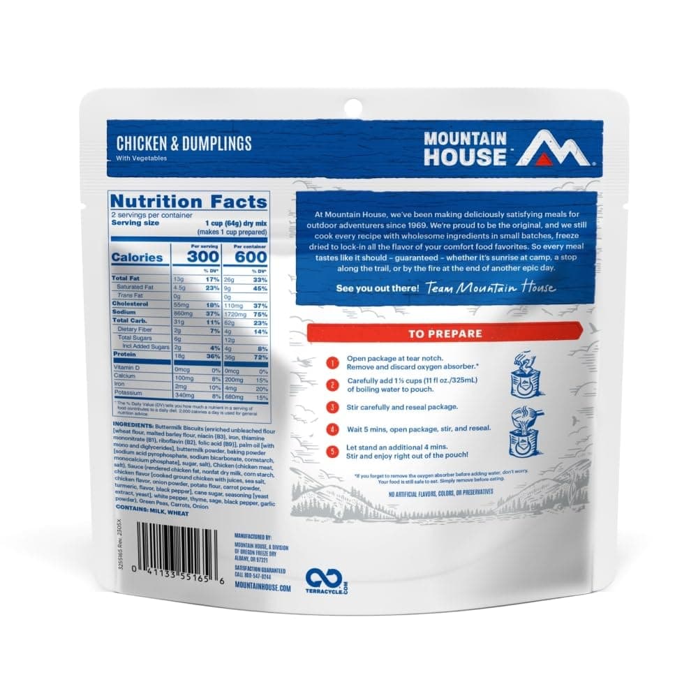 Mountain House Chicken & Dumplings | Survival, Backpacking & Camping Food | 2 Servings - Image 2