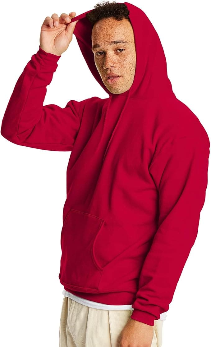 Hanes EcoSmart Hoodie, Midweight Fleece, Pullover Hooded Sweatshirt for Men - Image 3